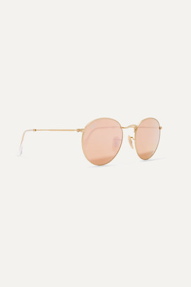 Ray-Ban Round-frame Gold-tone Mirrored Sunglasses