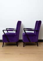 Thumbnail for your product : Paul Smith Scalloped Back Italian Armchairs With Purple Velvet Upholstery, 1940s - Set of Two