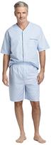 Thumbnail for your product : Brooks Brothers Light Blue and Yellow Stripe Broadcloth Short Pajamas
