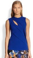 Thumbnail for your product : Yigal Azrouel Cut25 by Asymmetrical Pleated Cutout Jersey Tank