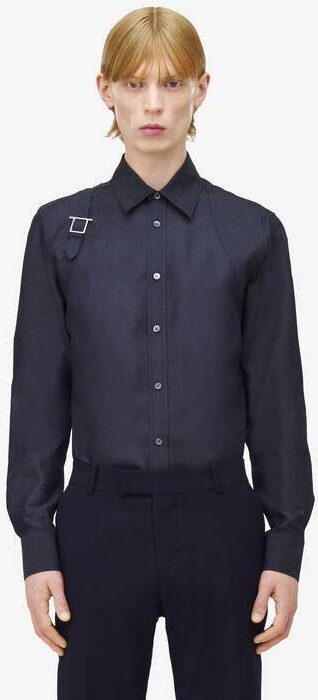 Alexander McQueen T-Bar Harness Denim Shirt
