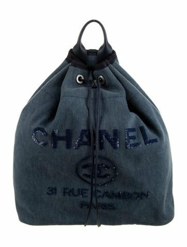 Chanel Deauville Backpack Blue ShopStyle