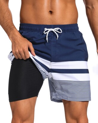 SILKWORLD Quick Dry Mens Swimming Trunks with Compression Liner Bathing  Suit Swim Shorts with Zip Pockets - ShopStyle
