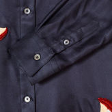 Thumbnail for your product : Paul Smith Women's Navy Silk-Twill Shirt With Embellished 'Apples'
