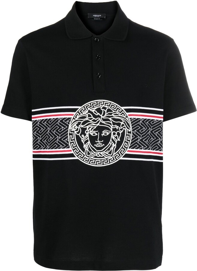 Versace Medusa Head-print polo shirt - ShopStyle