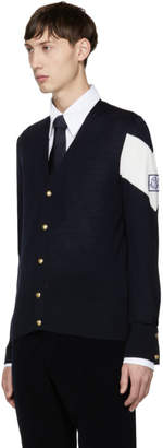 Moncler Gamme Bleu Navy Chevron Sleeve Cardigan