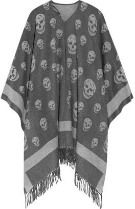 Alexander McQueen Reversible Intarsia Wool And Cashmere-blend Cape
