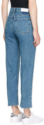RE/DONE Blue Originals High-Rise Stove Pipe Rigid Jeans