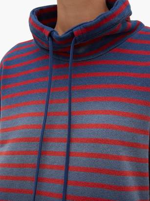 Martine Rose Breton-striped Cotton Sweatshirt - Womens - Navy Multi