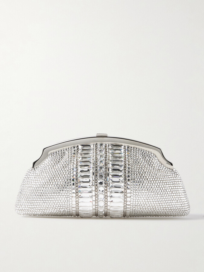 Judith Leiber Mini Venetian Gems Crystal-embellished Silver-tone Clutch - One size