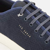 Thumbnail for your product : Ted Baker Men's Kaliix Perforated Suede Low Top Trainers - Dark Blue