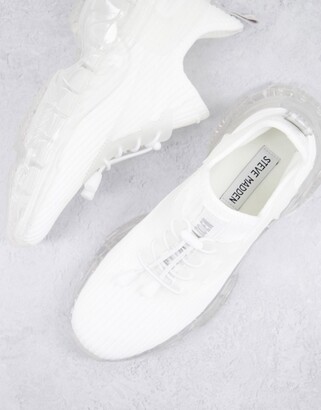 Steve Madden Match-K trainers with translucent sole in white - ShopStyle
