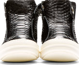 Thumbnail for your product : Rick Owens Black Python Leather Island Dunk Sneakers