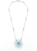 Thumbnail for your product : Rina Limor Fine Jewelry Hand-Carved Aquamarine Flower Necklace