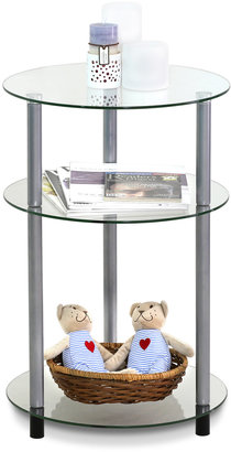 Furinno Kaca Clear Glass 3-tier Side Table