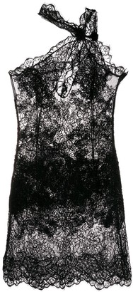 Ermanno Scervino Lace Asymmetric-Neck Dress