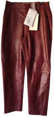 Giambattista Valli X H&m Red Leather Trousers for Women