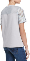 Thumbnail for your product : Rebecca Taylor Perforated Cotton/Leather Top