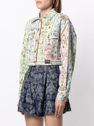 Versace Jeans Couture Baroque Pattern-Print Denim Jacket