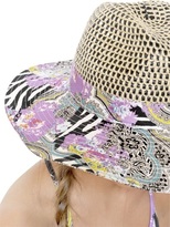 Thumbnail for your product : Etro Printed Cotton Drill & Straw Hat