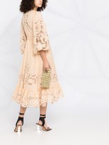 Thumbnail for your product : Zimmermann Belted Lace-Panelled Midi Dress