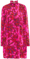 Thumbnail for your product : McQ Pintucked Floral-print Silk Crepe De Chine Mini Dress