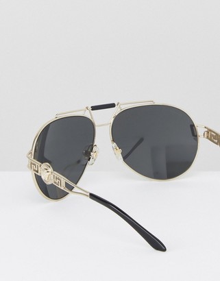 Versace Aviator Sunglasses With Side Medusa