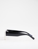 Thumbnail for your product : ASOS DESIGN chunky frame bevelled sunglasses in mono
