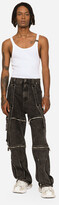 Thumbnail for your product : Dolce & Gabbana Light gray wash jeans with braces