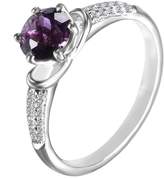 Thumbnail for your product : Jewel Zone US Round Simulated Amethyst & White Cubic Zirconia Wedding Ring in 10k Solid Gold