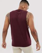 Thumbnail for your product : ASOS Design DESIGN organic relaxed fit tank with dropped armhole in burgundy