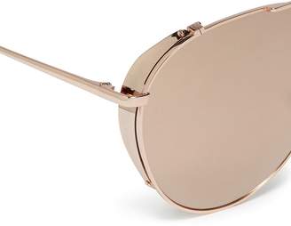 Linda Farrow Spoiler metal mirror aviator sunglasses