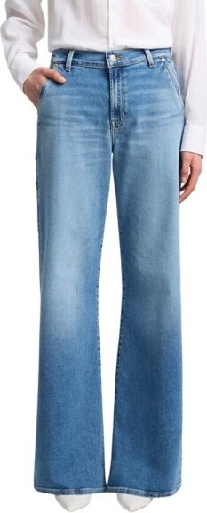 7 For All Mankind Women's Luxe Vintage Lotta Wide Leg Jeans Fancy 24 34