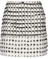 Erdem Mari Frayed Cotton-Tweed Mini Skirt