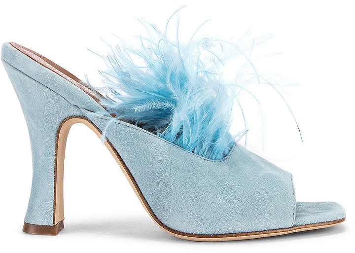 light blue mule shoes