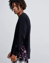 Thumbnail for your product : ASOS DESIGN relaxed long sleeve t-shirt with floral panel