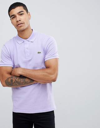 Lacoste slim fit pique polo in lilac