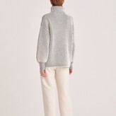 Thumbnail for your product : Paisie Striped Turtleneck Jumper In White & Grey