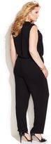 Thumbnail for your product : INC International Concepts Plus Size Surplice Tapered Jumpsuit