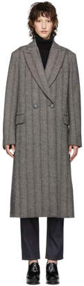 Stella McCartney Black and White Wool Herringbone Coat