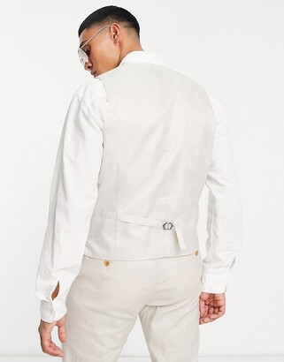 French Connection French Connection white slim fit linen suit waistcoat