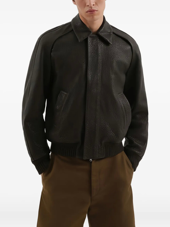 1989 STUDIO Press-Stud Leather Jacket