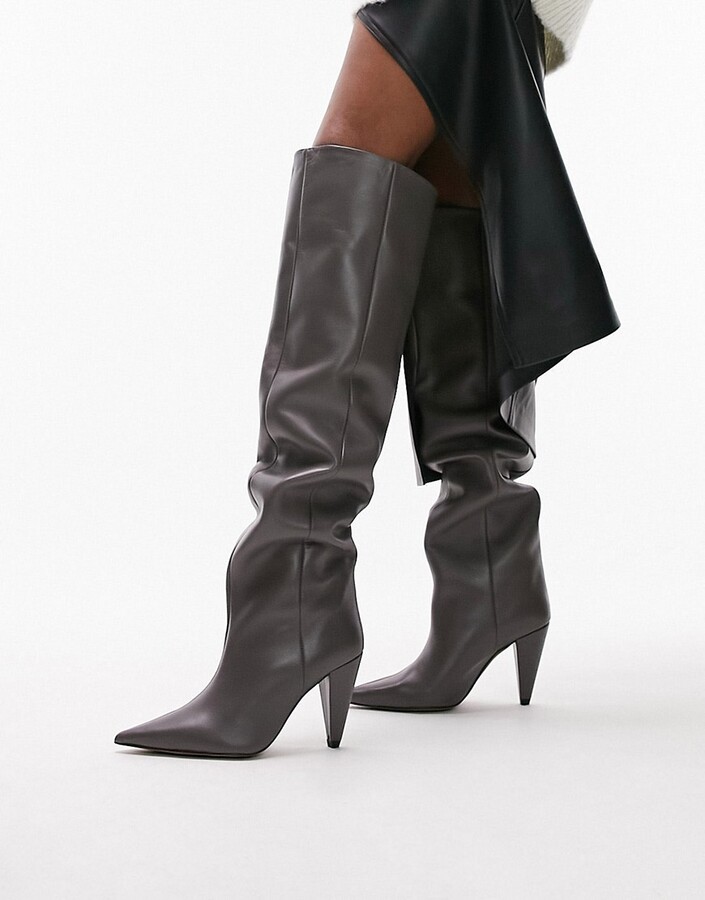 Knee Boots Tabitha Boots Topshop Tabitha Premium Leather Cone