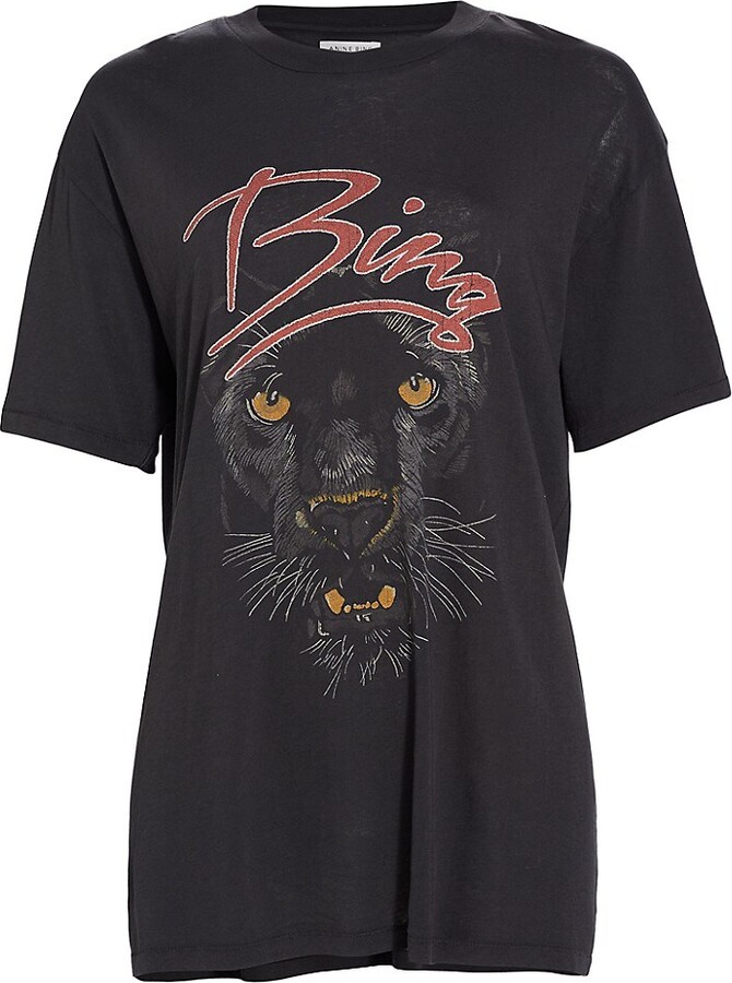Anine Bing Walker Panther Graphic T-Shirt - ShopStyle Tops