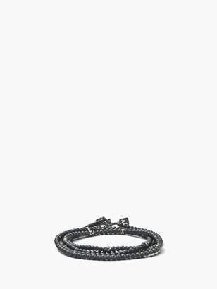 John Varvatos Hematite & Sterling Multi-Wrap Bracelet