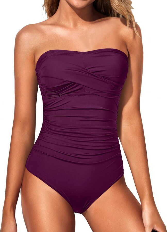 Yonique Plus Size Swimsuits for Women Tummy Control Two Piece