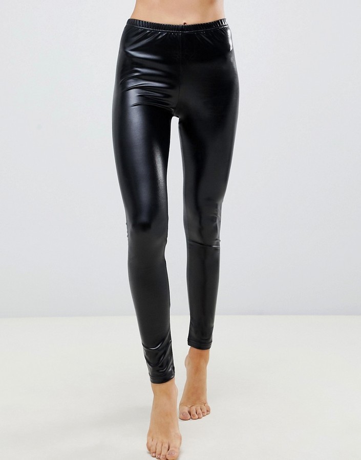 Ann Summers Wetlook leggings in black - ShopStyle Plus Size Trousers