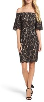 Thumbnail for your product : Eliza J Women's Flounce Sleeve Off The Shoulder Lace Sheath Dress