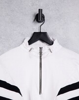 Thumbnail for your product : Parisian Tall half zip sweater co-ord with stripes in white