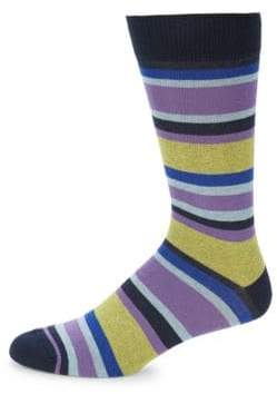 Saks Fifth Avenue Jaspe Pop Stripes Socks